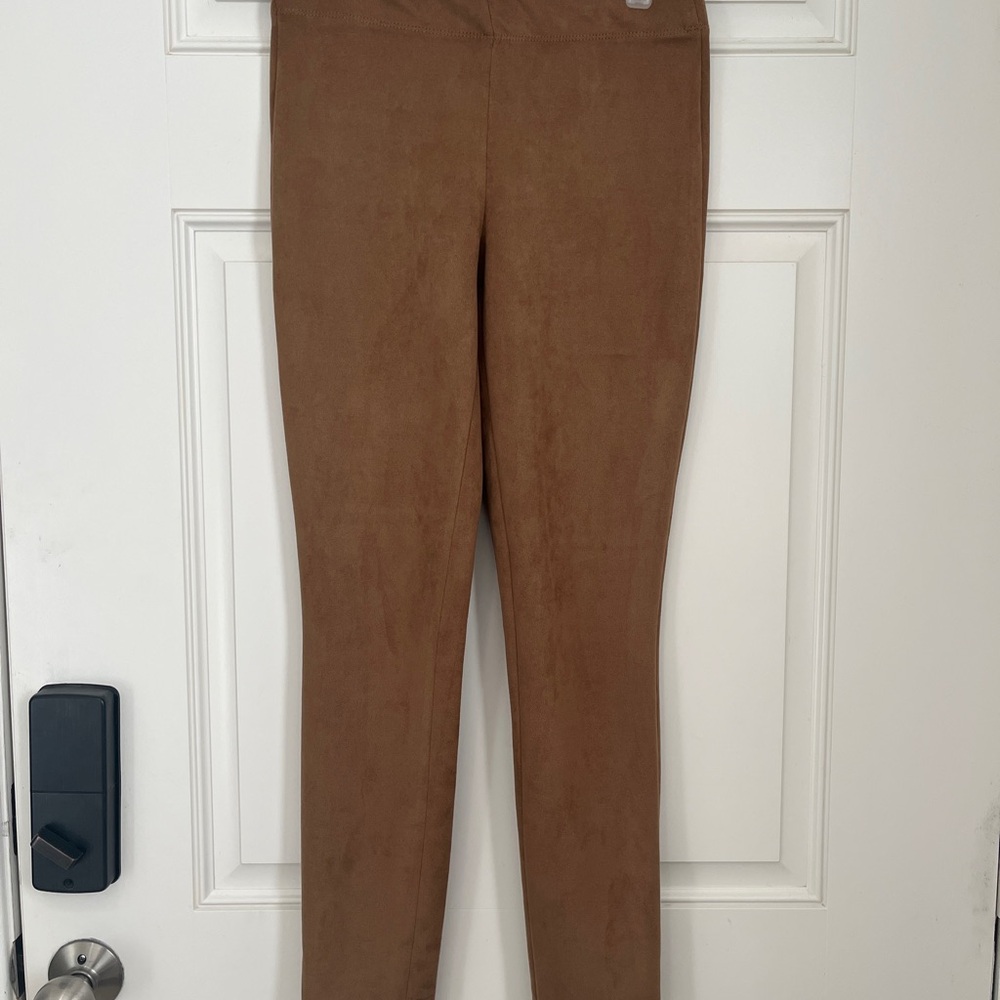 Max Studio Tan Suede-Style Leggings